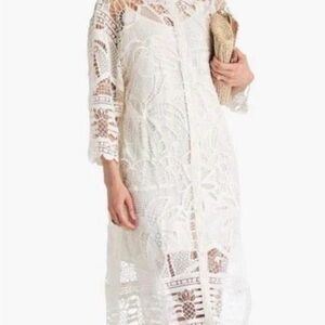 FARM Rio Women's Intricate White Lace Dress